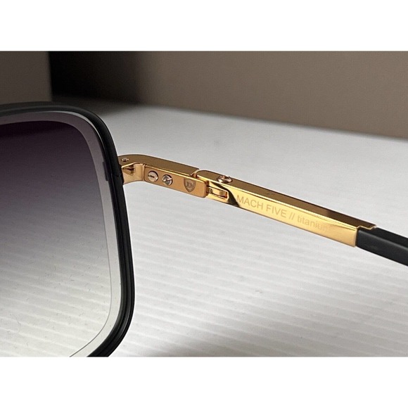 DITA Mach Five DRX 2087-A Matte Black Yellow Gold 18K / Gray Gradient Sunglasses - Picture 8 of 12